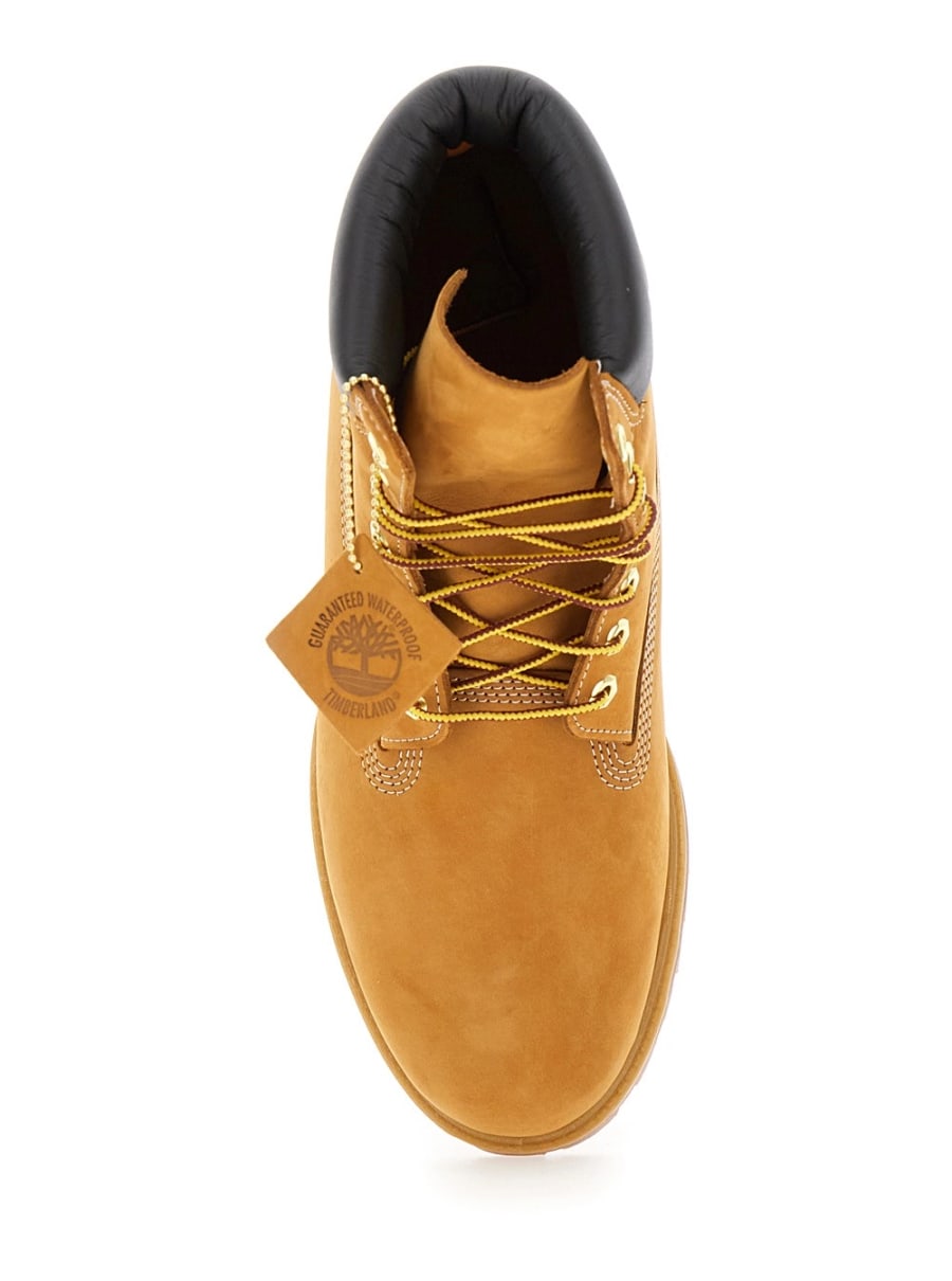 Timberland Stivaletti 'Premium' con Chiusura con Lacci e Logo Impresso sul Lato in Pelle Beige Uomo, view 4