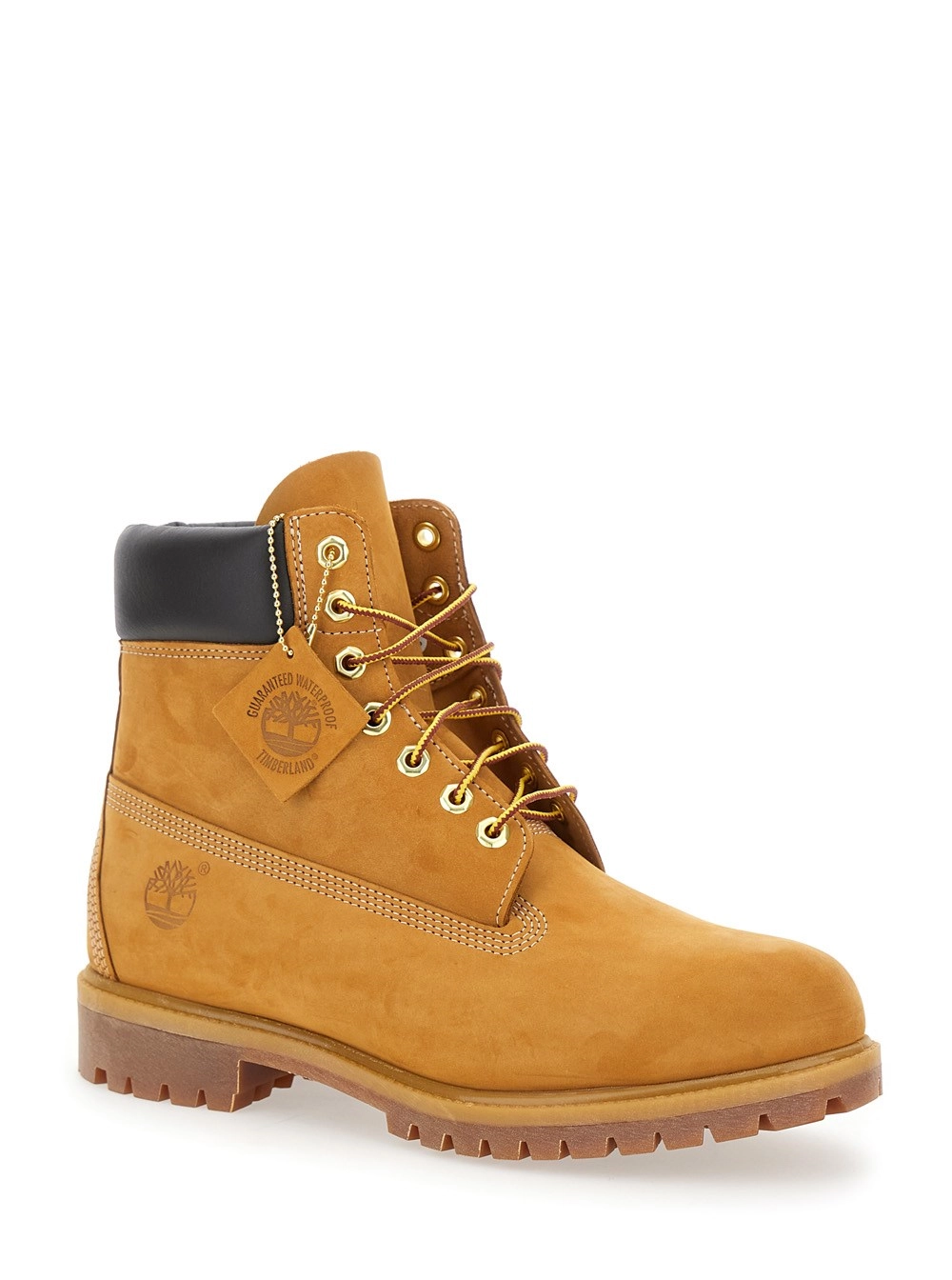 Timberland Stivaletti 'Premium' con Chiusura con Lacci e Logo Impresso sul Lato in Pelle Beige Uomo, view 2