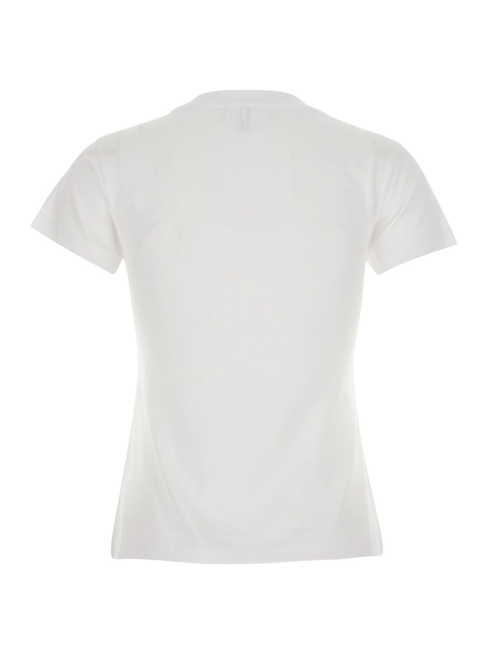 Ganni T-shirt con scollo rotondo e maxi stampa sul fronte in cotone bianca donna, view 2
