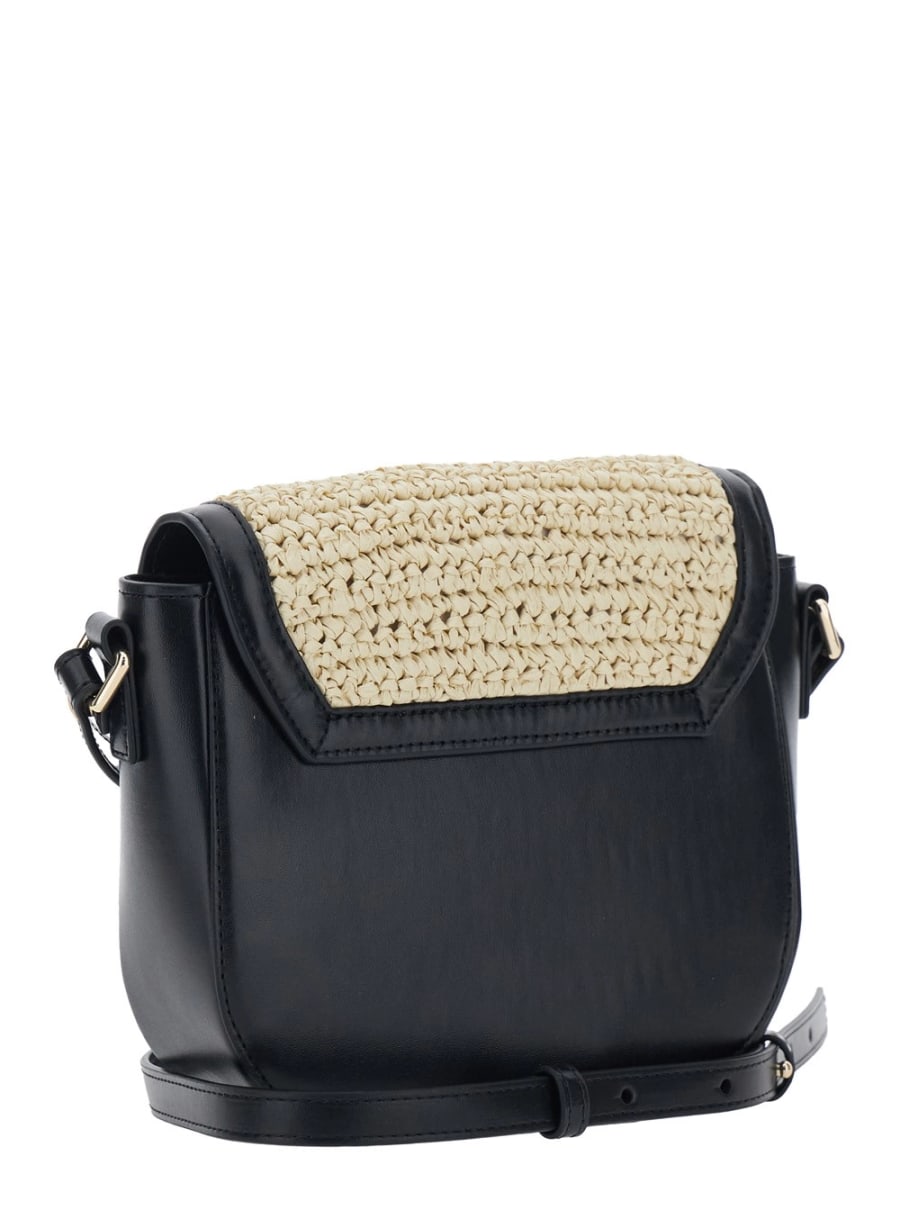 Marni kids Borsa a Tracolla con Tracolla Regolabile e Removibile e Patch Logo in Pelle e Tessuto Beige Bambina, view 3