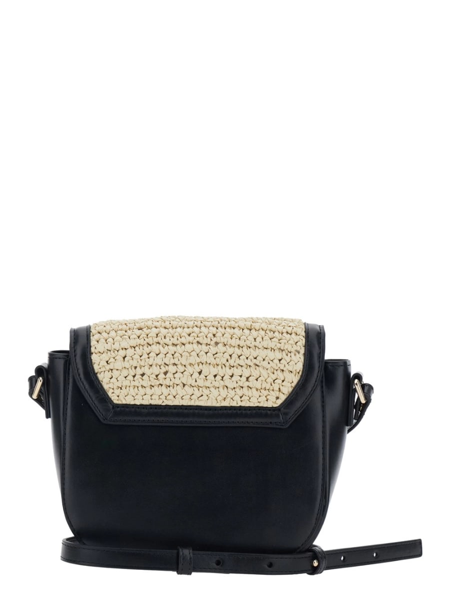 Marni kids Borsa a Tracolla con Tracolla Regolabile e Removibile e Patch Logo in Pelle e Tessuto Beige Bambina, view 4