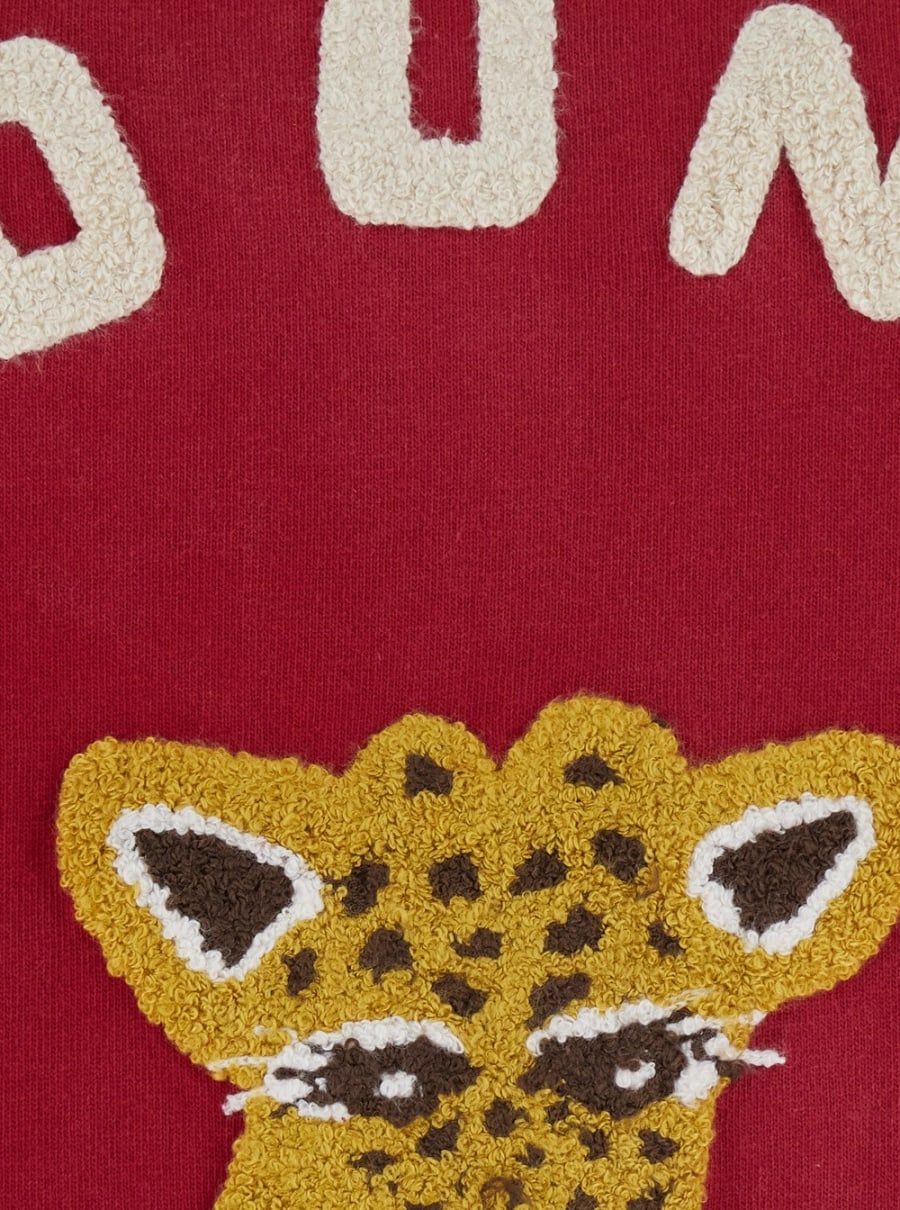 Found T-Shirt Girocollo con Maxi Stampa sul Fronte in Cotone Rossa Uomo, view 3