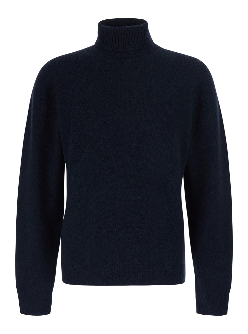 Roberto collina Dolcevita con Collo Alto e Maniche Lunghe in Lana blu uomo