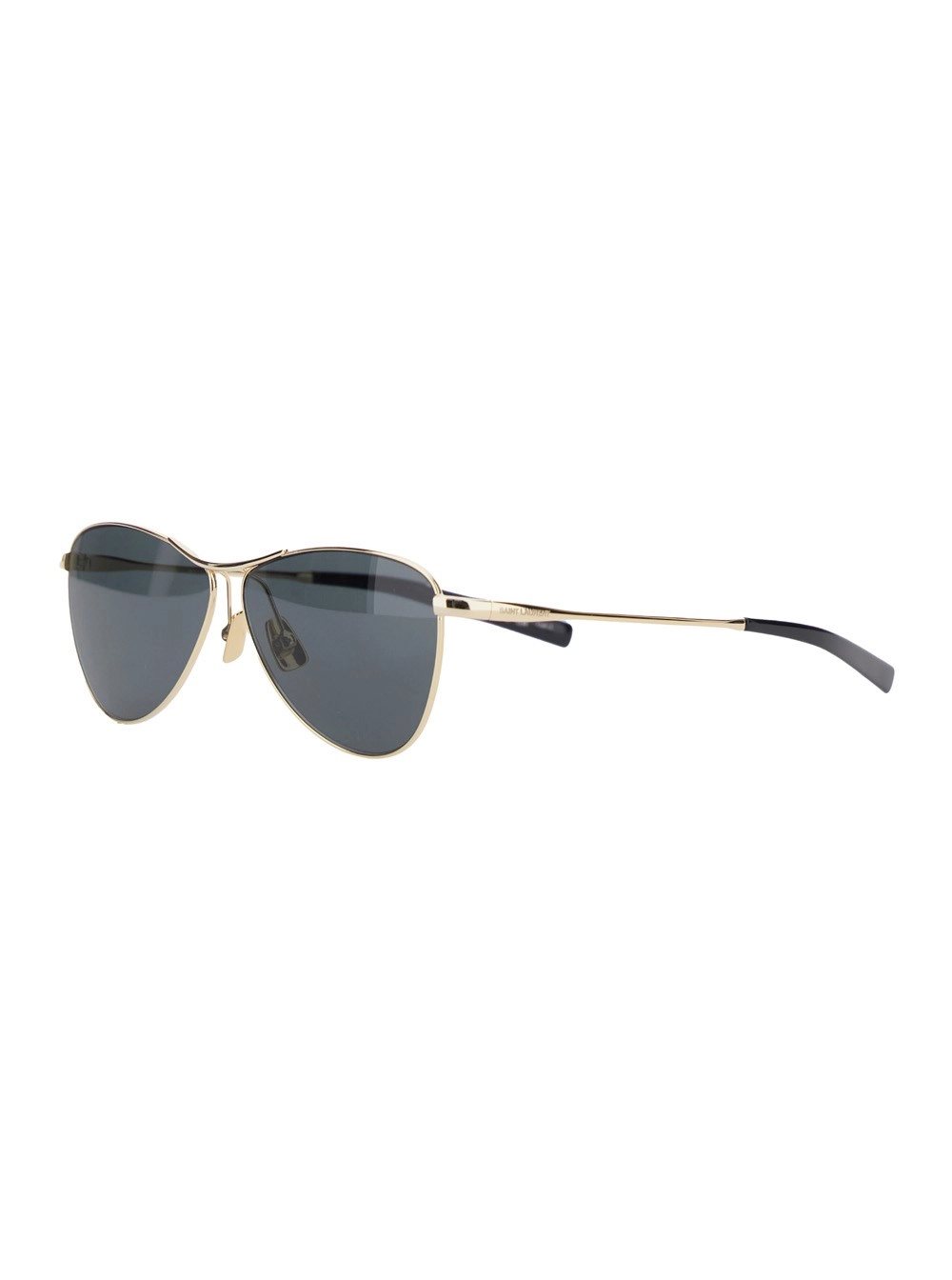 Saint Laurent Occhiali da Sole con Logo Inciso in Metallo Color Oro Donna