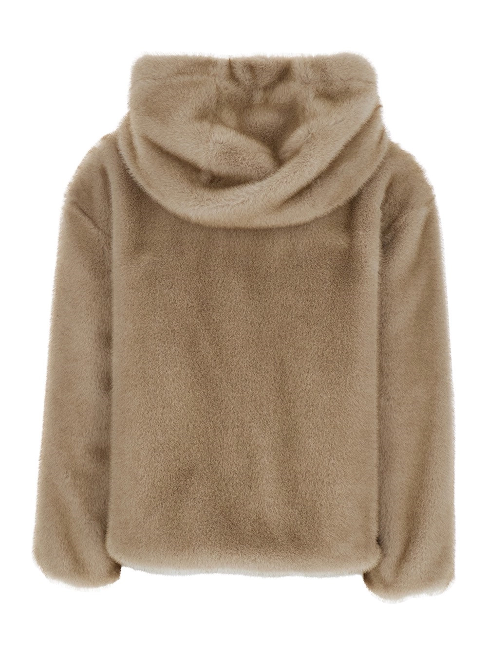 Herno Giubbotto con cappuccio e coulisse in ecopelliccia Beige donna, view 2