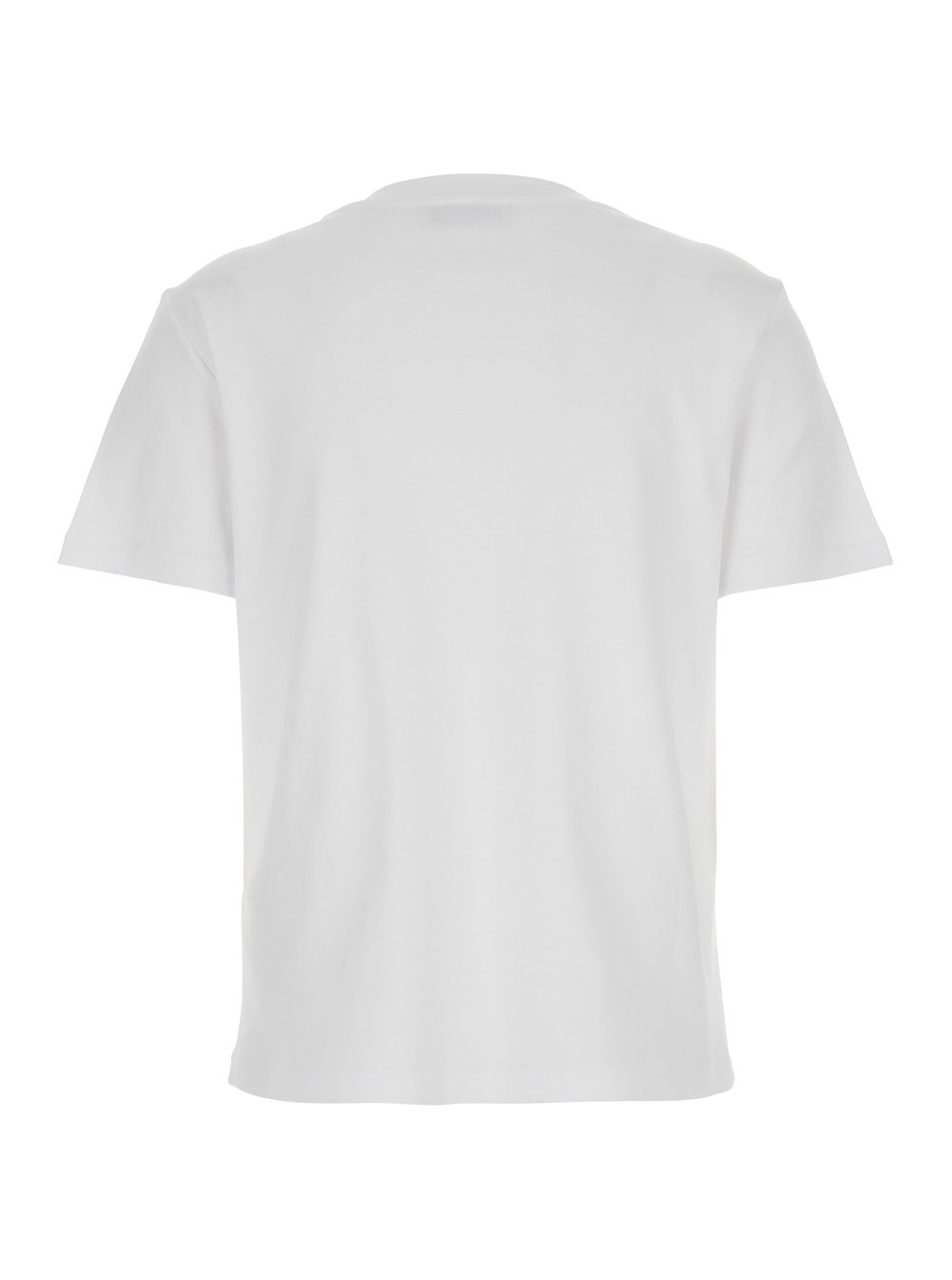 'S Max Mara T-Shirt 'Quieto' Girocollo con Stampa Logo sul Fronte in Cotone Bianca Donna, view 2