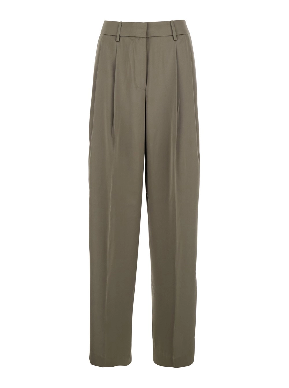 Michael michael kors Pantalone con Passanti per Cintura e Gamba Ampia in Tessuto Tecnico Marrone Donna