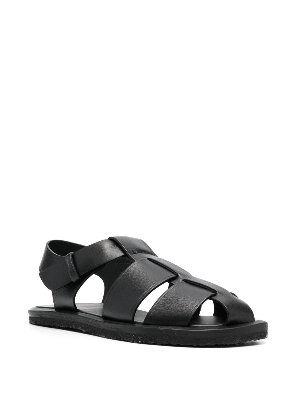 The Row Sandali da Pescatore 'Fisherman' con Chiusura Regolabile in Pelle Nera Donna, view 2