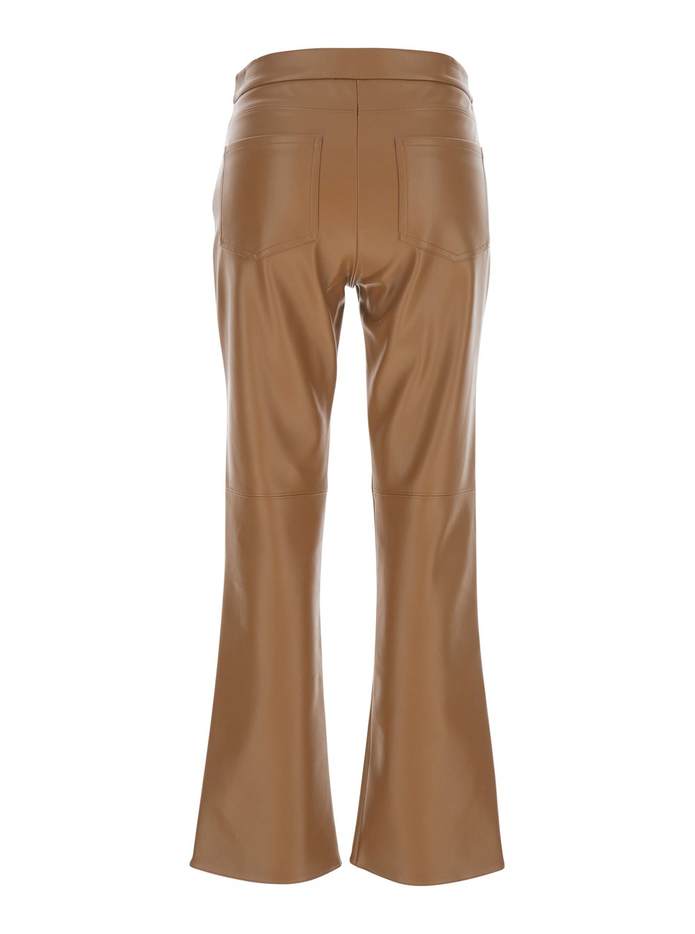 'S Max Mara Pantalone 'Sublime' Svasato in Ecopelle Marrone Donna, view 2