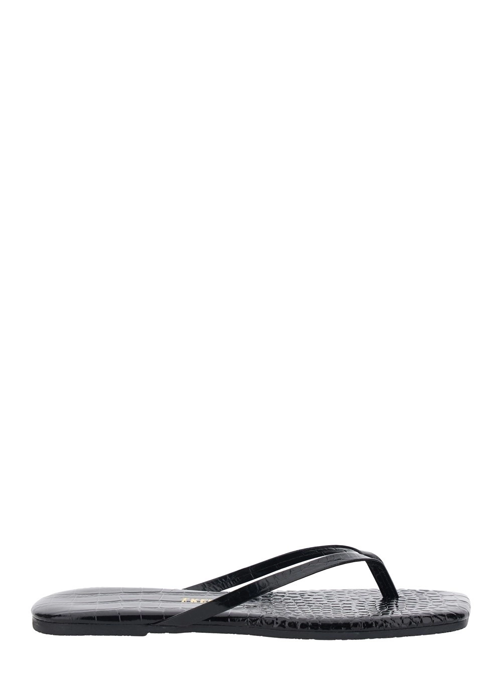 Tkees Sandali 'Lily' con design infradito e Effetto Coccodrillo in Pelle Neri Donna