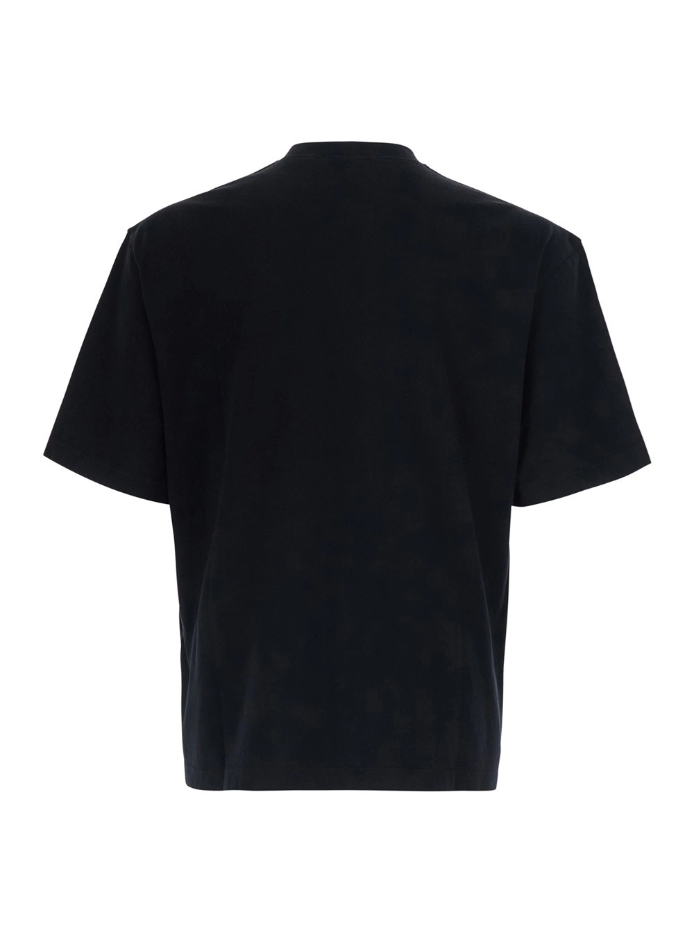 Stone Island GIROCOLLO MC PESANTE con maniche corte e patch, Tessuto Tecnico, Nero, Uomo, view 2