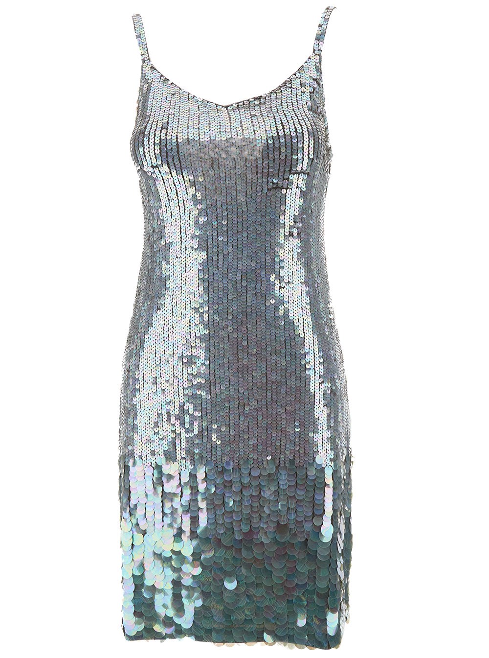 P.A.R.O.S.H. Mini Abito con Paillettes Multicolor All-Over in Poliammide Stretch Grigio Donna