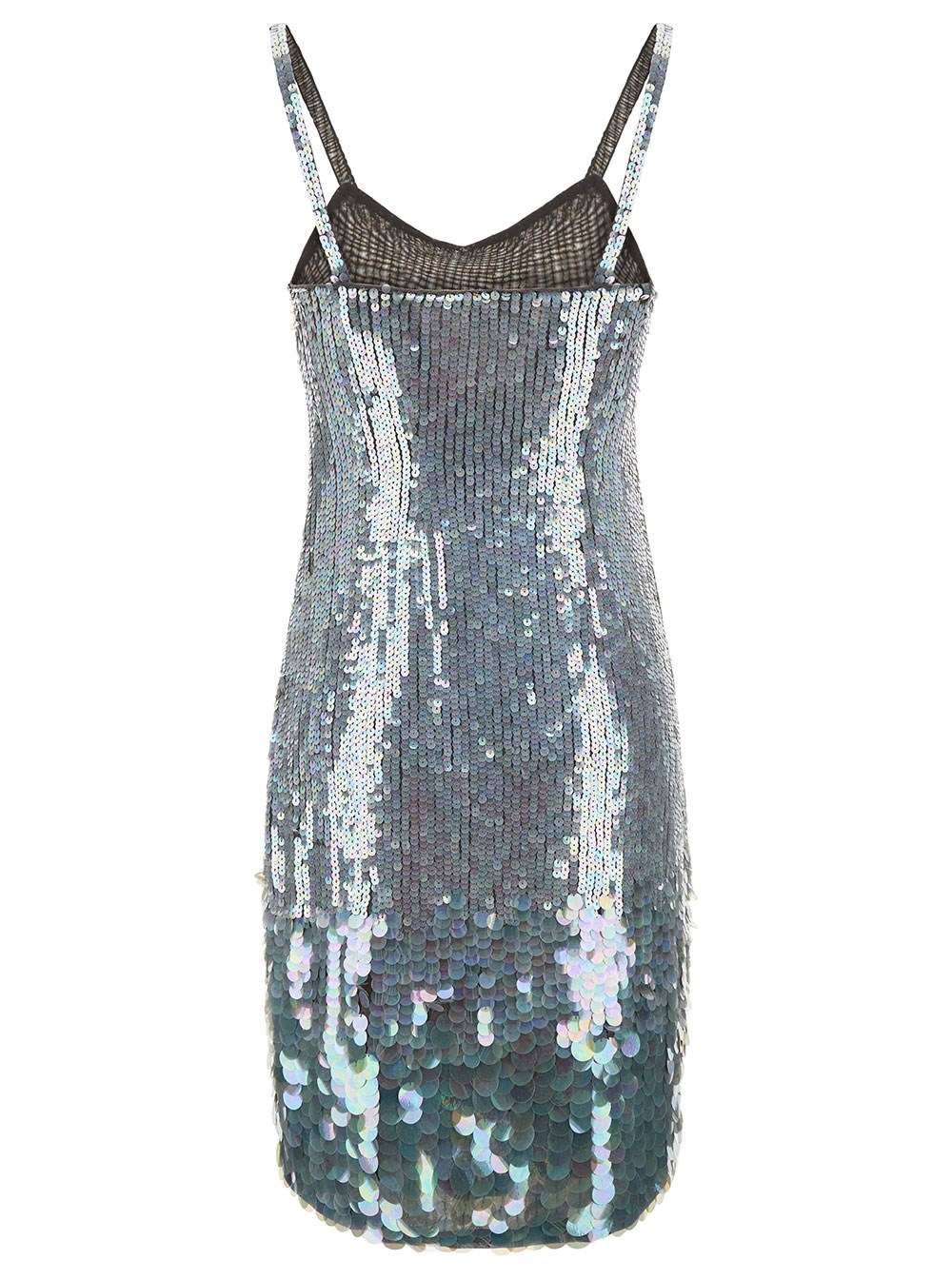 P.A.R.O.S.H. Mini Abito con Paillettes Multicolor All-Over in Poliammide Stretch Grigio Donna, view 2