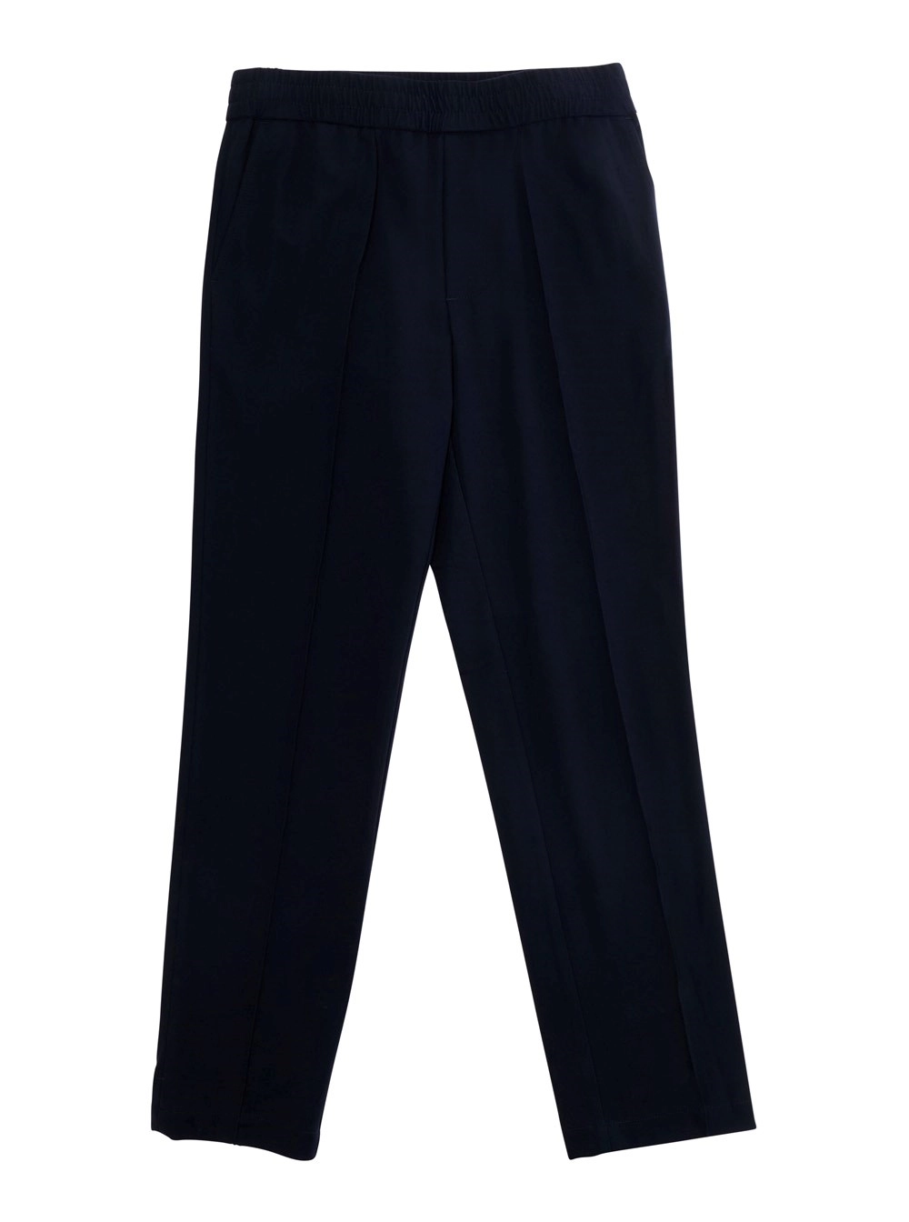 Emporio armani kids Pantaloni con vita elasticizzata e ricamo logo sul retro in misto viscosa stretch blu bambino
