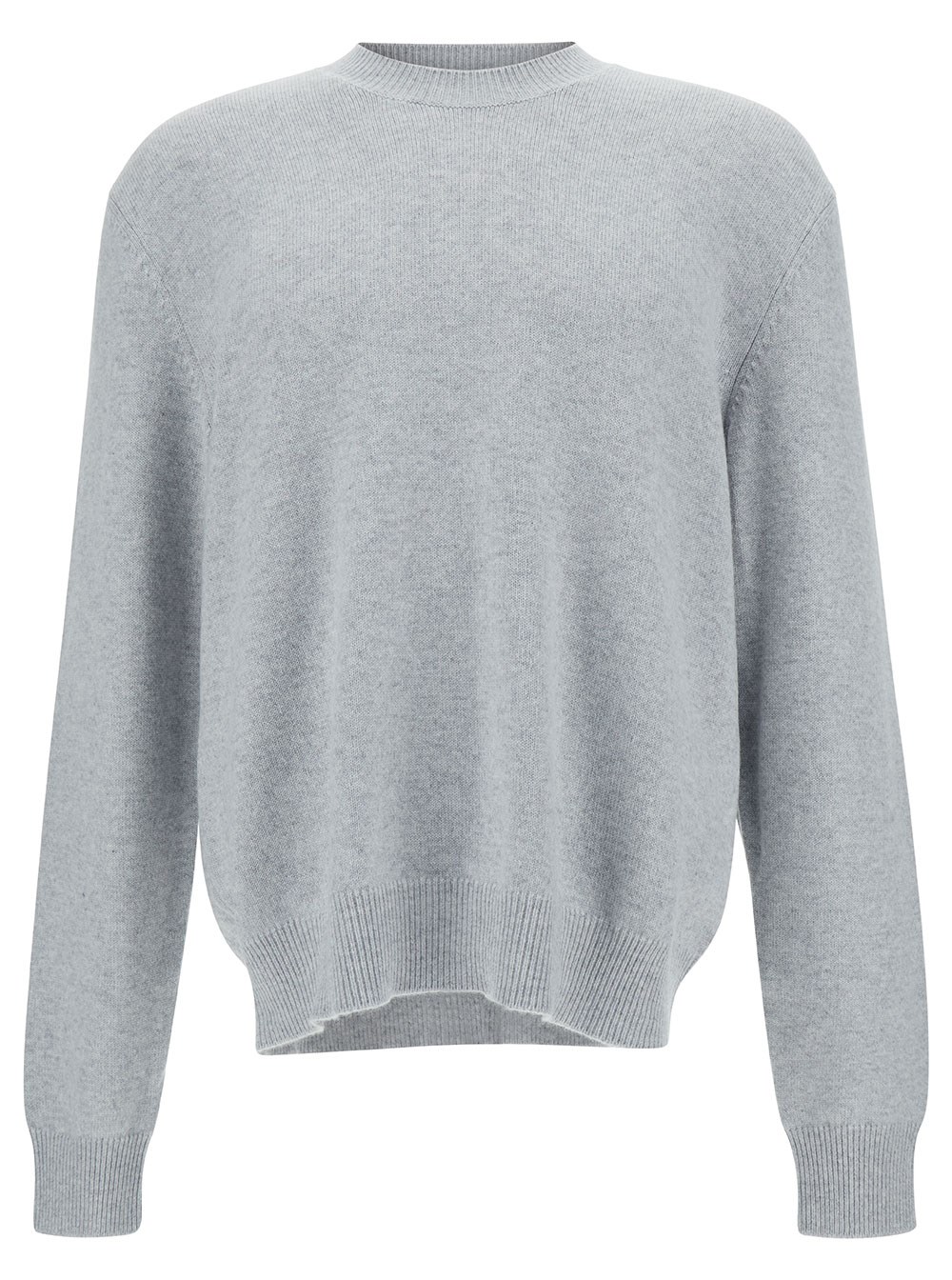 Bottega Veneta Pullover con Toppa Intreccio in Cashmere Grigio Uomo