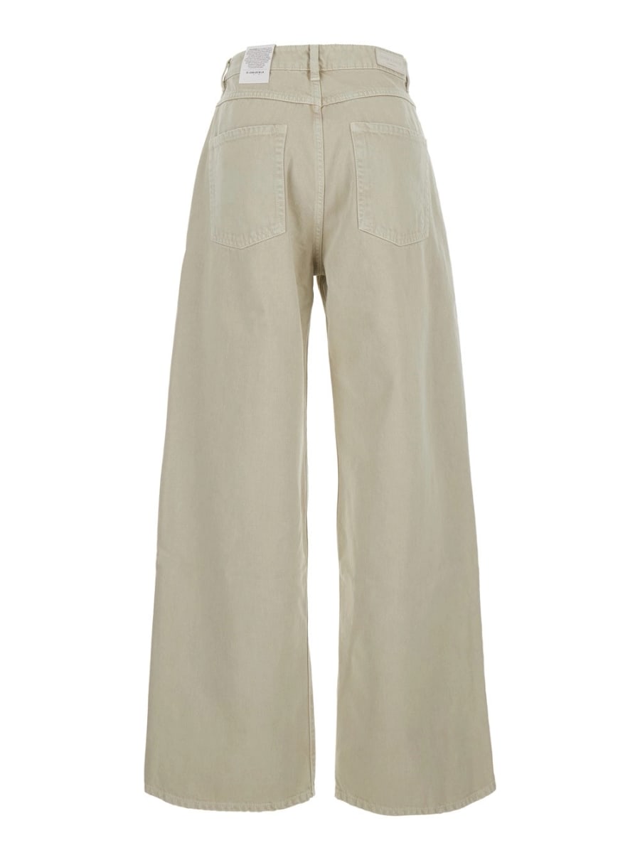 Icon denim Jeans 'Poppy' con patch logo sul retro e gamba ampia in denim beige donna, view 2