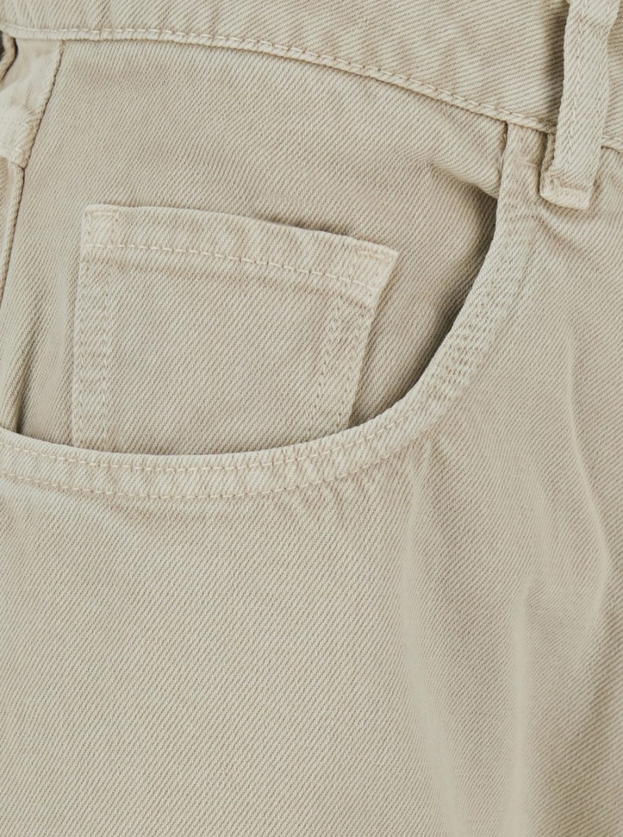 Icon denim Jeans 'Poppy' con patch logo sul retro e gamba ampia in denim beige donna, view 3