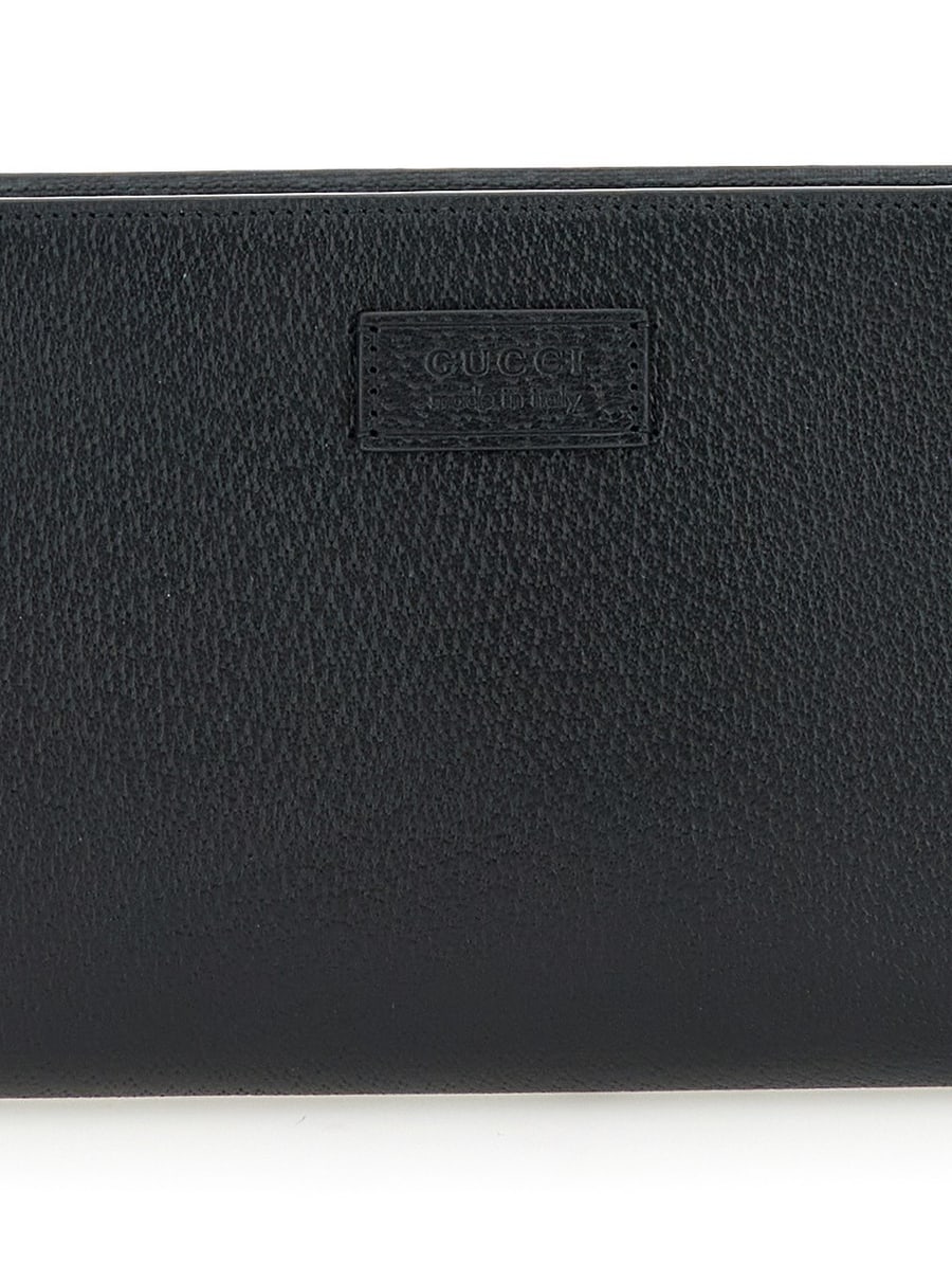 Gucci Borsa Super Mini con Patch Logo in Pelle Nera Uomo, view 5