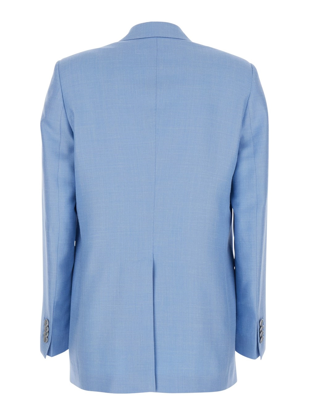 Tagliatore Giacca Doppiopetto 'Jasmine' con Revers a Lancia e Bottoni Gioiello in Misto Lana Azzurra Donna, view 2