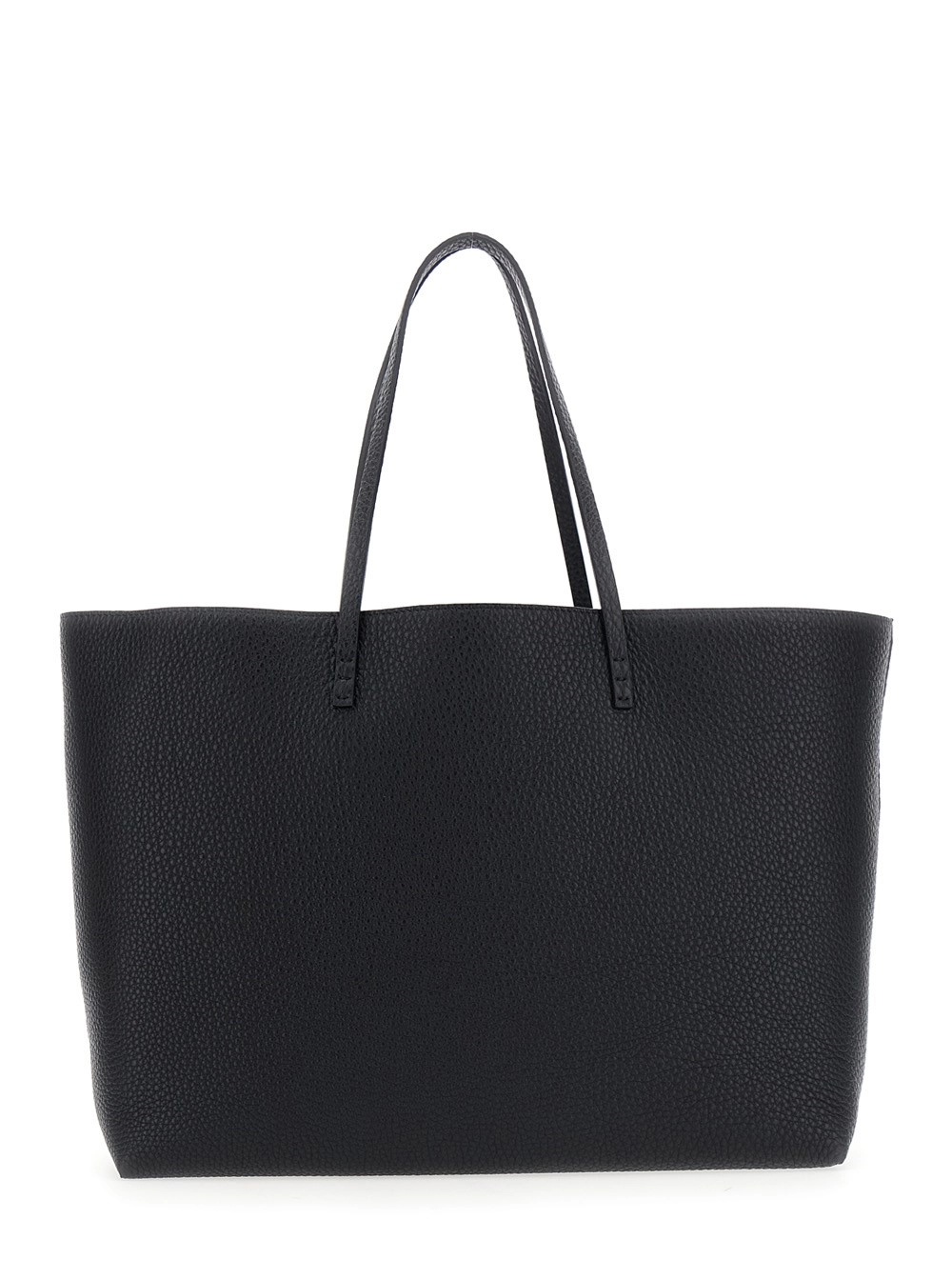 Fendi Borsa Shopping 'Roll' on Pouch Interna Removibile in Pelle Nera Donna