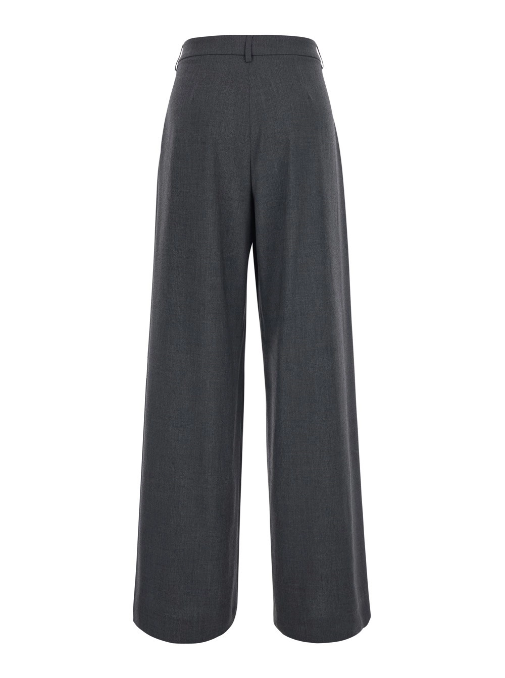 Leplain Pantaloni con plisse sul fronte in misto lana grigi donna, view 2