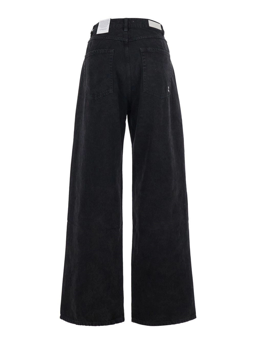 Icon denim Jeans 'Poppy' con patch logo sul retro e gamba ampia in denim neri donna, view 2