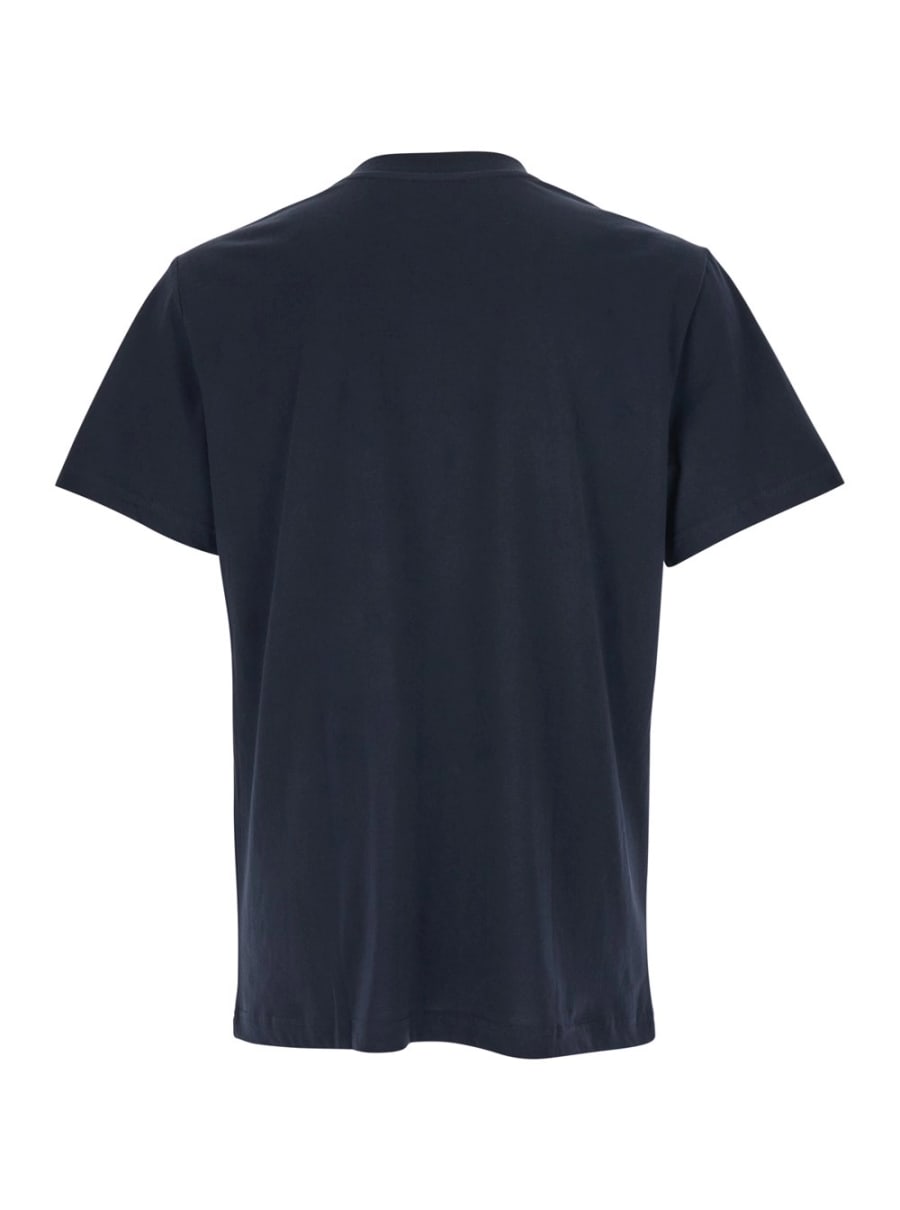 A.P.C. T-Shirt Blu con Logo sul Fronte in Cotone Uomo, view 2