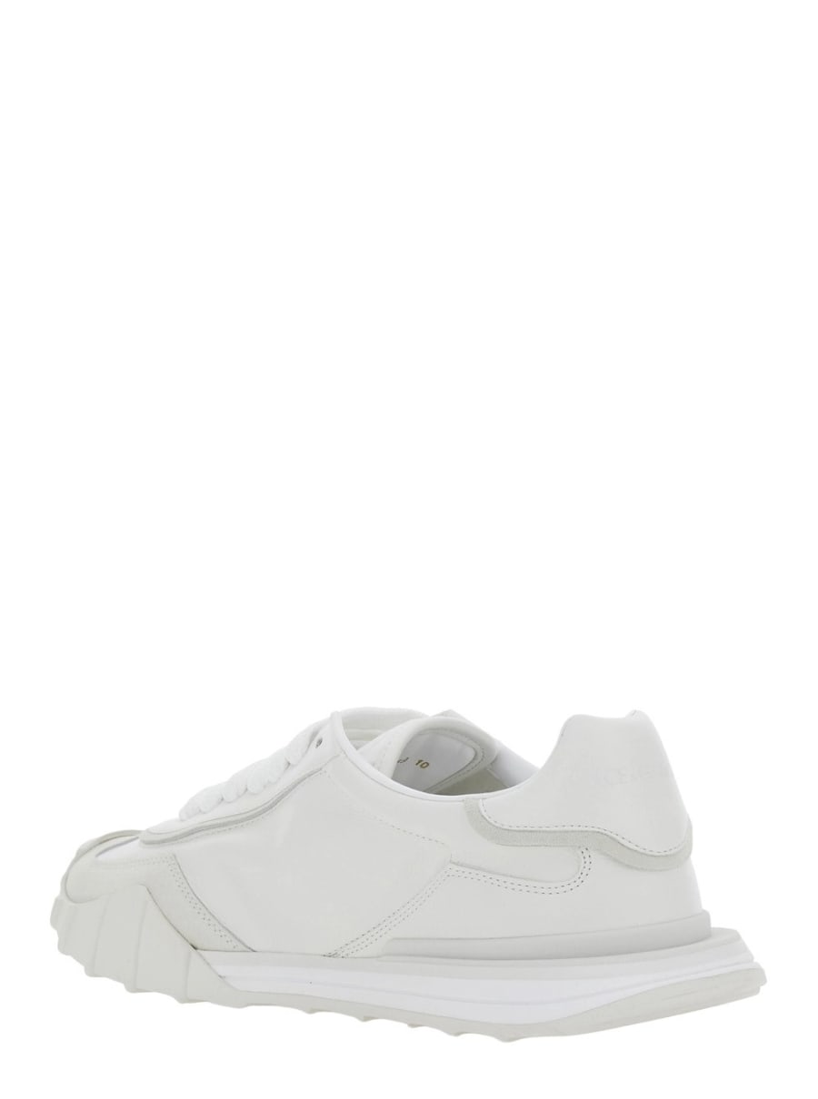 Dolce & Gabbana Sneakers 'Athletic' low top con logo patch sul lato e logo lettering sul retro in pelle bianche uomo, view 3