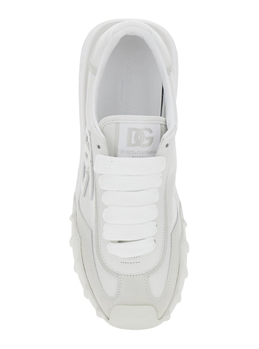 Dolce & Gabbana Sneakers 'Athletic' low top con logo patch sul lato e logo lettering sul retro in pelle bianche uomo, view 4