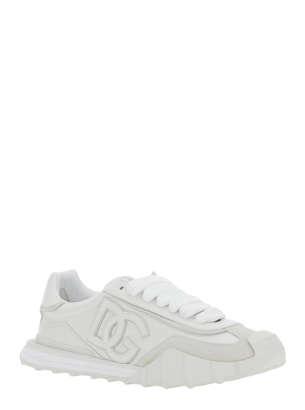 Dolce & Gabbana Sneakers 'Athletic' low top con logo patch sul lato e logo lettering sul retro in pelle bianche uomo, view 2