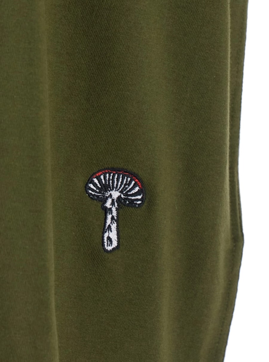 Bottega Veneta T-Shirt Girocollo con Ricamo Fungp sul Fronte in Cotone Verde Uomo, view 3