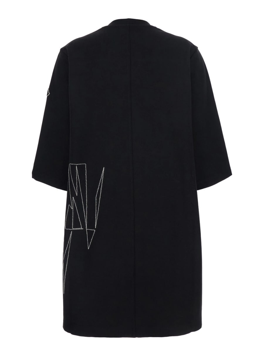 Rick owens x moncler T-Shirt Oversize 'Rick Owens X Moncler' Girocollo con Maxi Stampa sul Fronte e Patch Logo sul Lato in Cotone Nera Unisex, view 2
