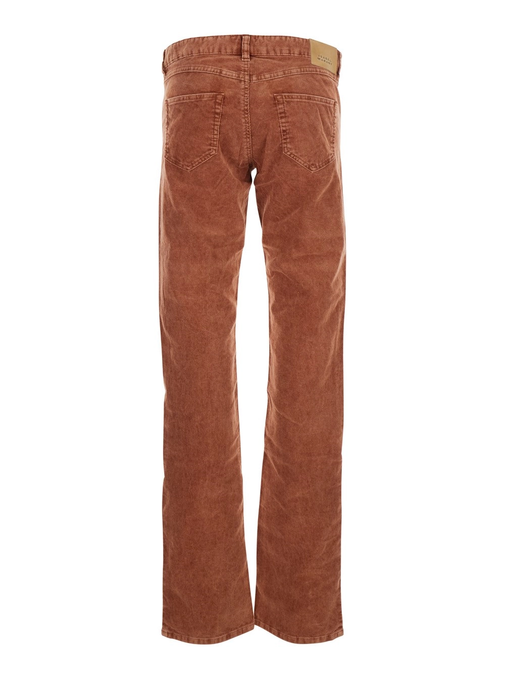Marant etoile Pantaloni in velluto con Passanti per Cinture e Patch Logo sul Retro marroni Donna, view 2