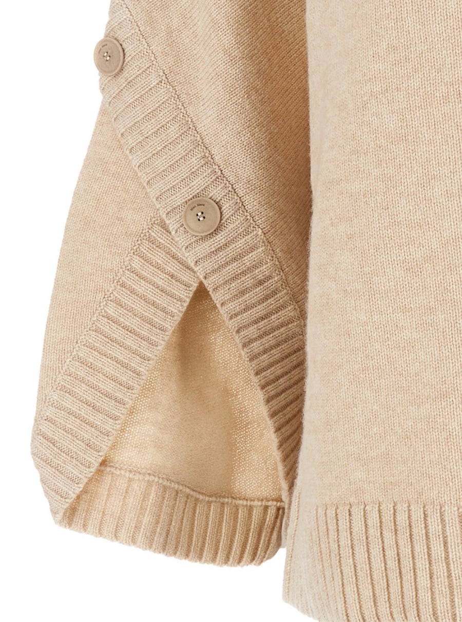 Max Mara Maglione 'Ampex' Girocollo in Lana e Cashmere Beige Donna, view 3