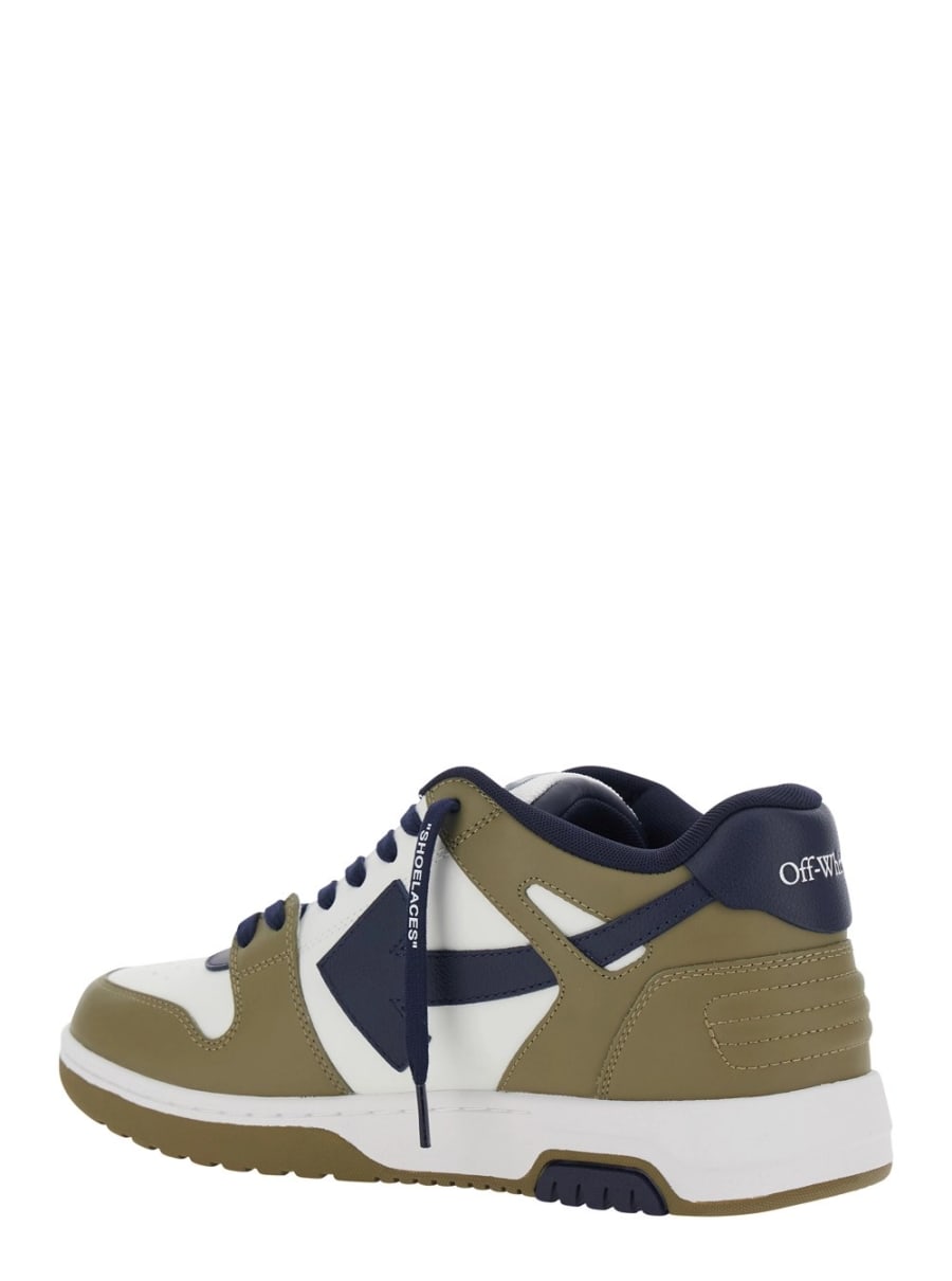 Off-White Sneaker 'Out Of Office' Low Top con Patch Logo sulla Linguetta e Cuciture a Contrasto in Pelle verdi Uomo, view 3