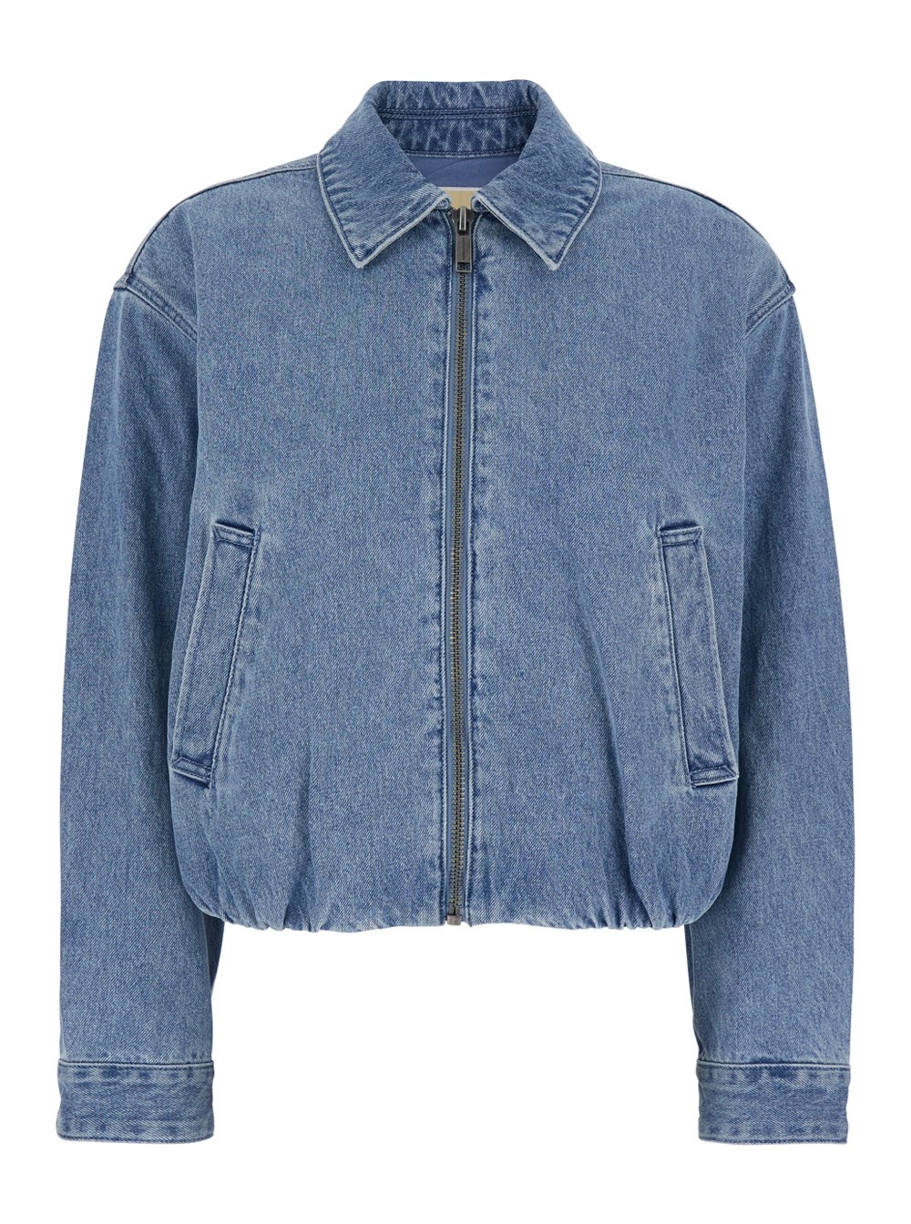 Michael michael kors Giubbotto con Colletto Classico e Placca Logo sul Retro in Cotone Blu Donna