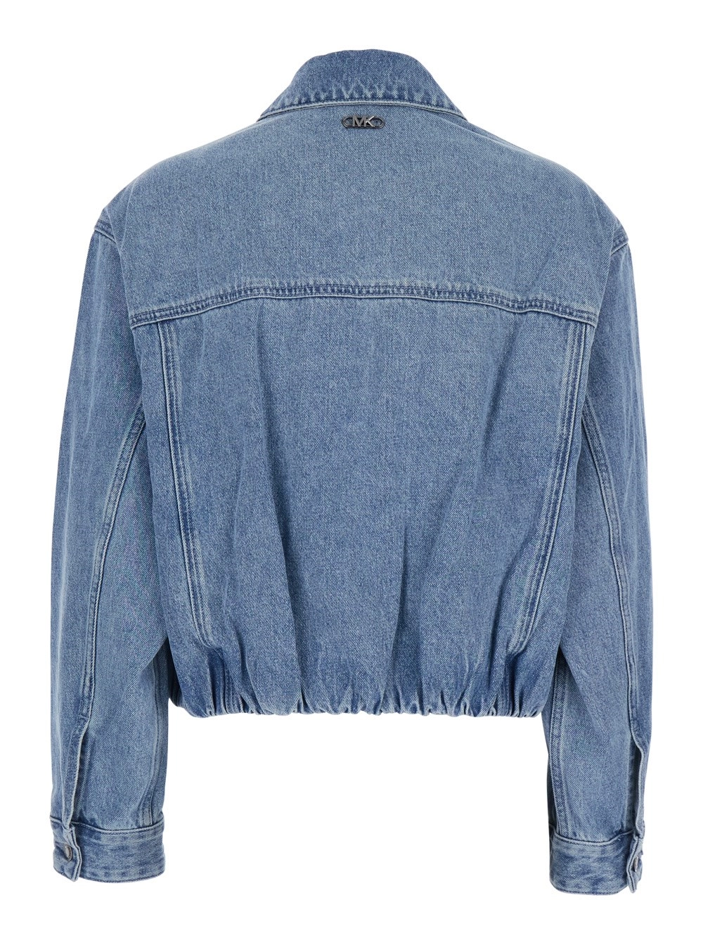 Michael michael kors Giubbotto con Colletto Classico e Placca Logo sul Retro in Cotone Blu Donna, view 2