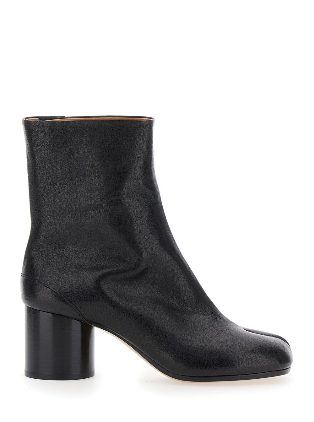 Maison Margiela Stivaletti con punta tabi in pelle e tacco alto neri donna