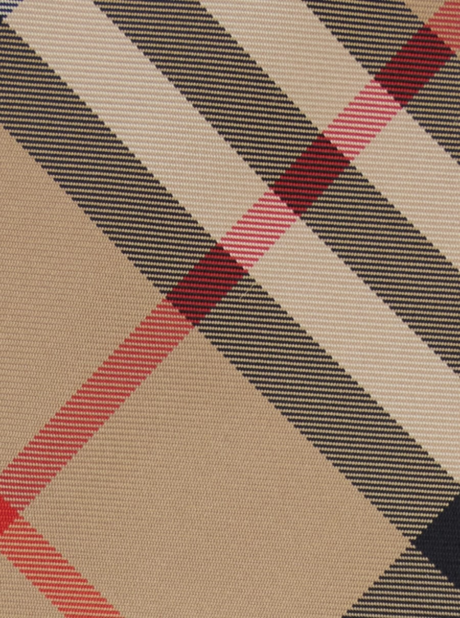 Burberry Cravatta con motivo Check all-over in seta beige uomo, view 3