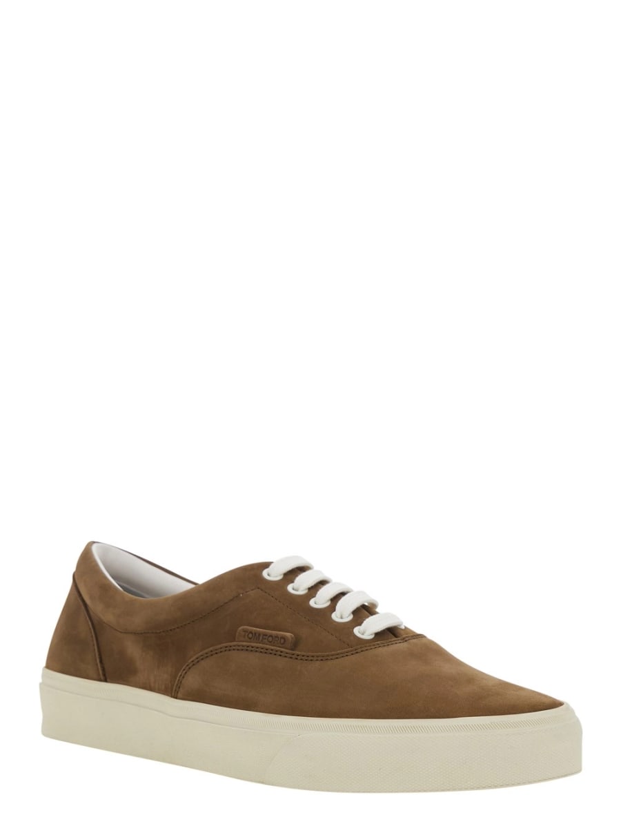 Tom Ford Sneakers 'Jude' con Tomaia in Nubuck Marrone Uomo, view 2