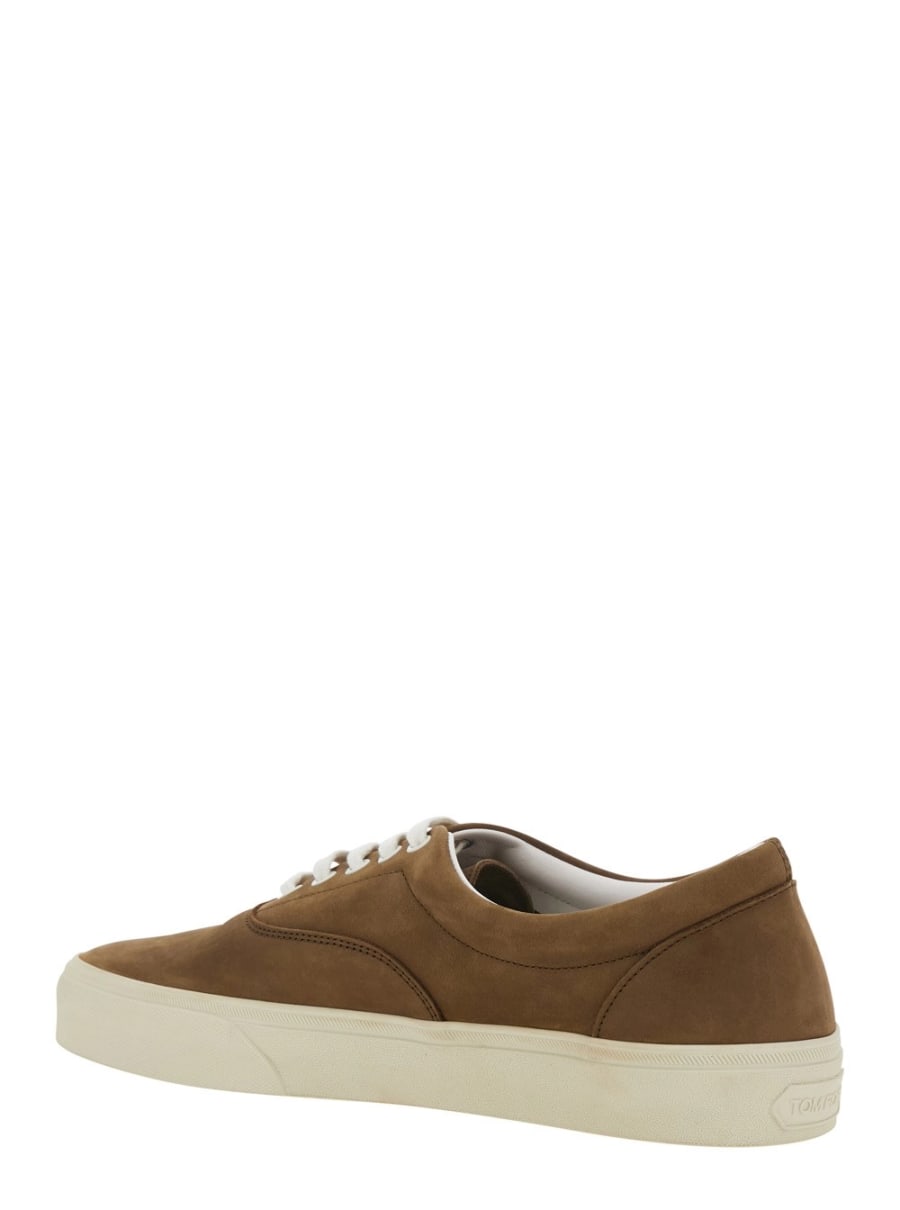 Tom Ford Sneakers 'Jude' con Tomaia in Nubuck Marrone Uomo, view 3