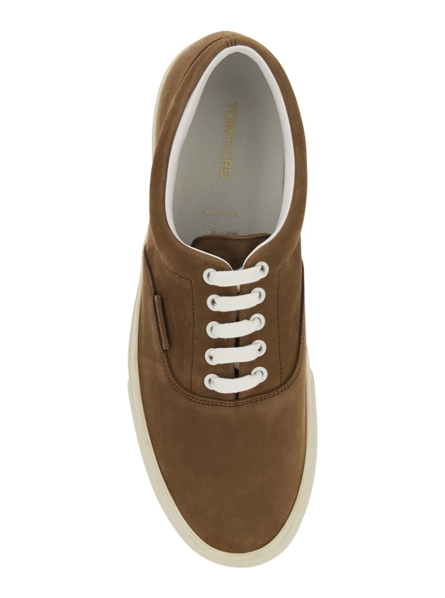 Tom Ford Sneakers 'Jude' con Tomaia in Nubuck Marrone Uomo, view 4