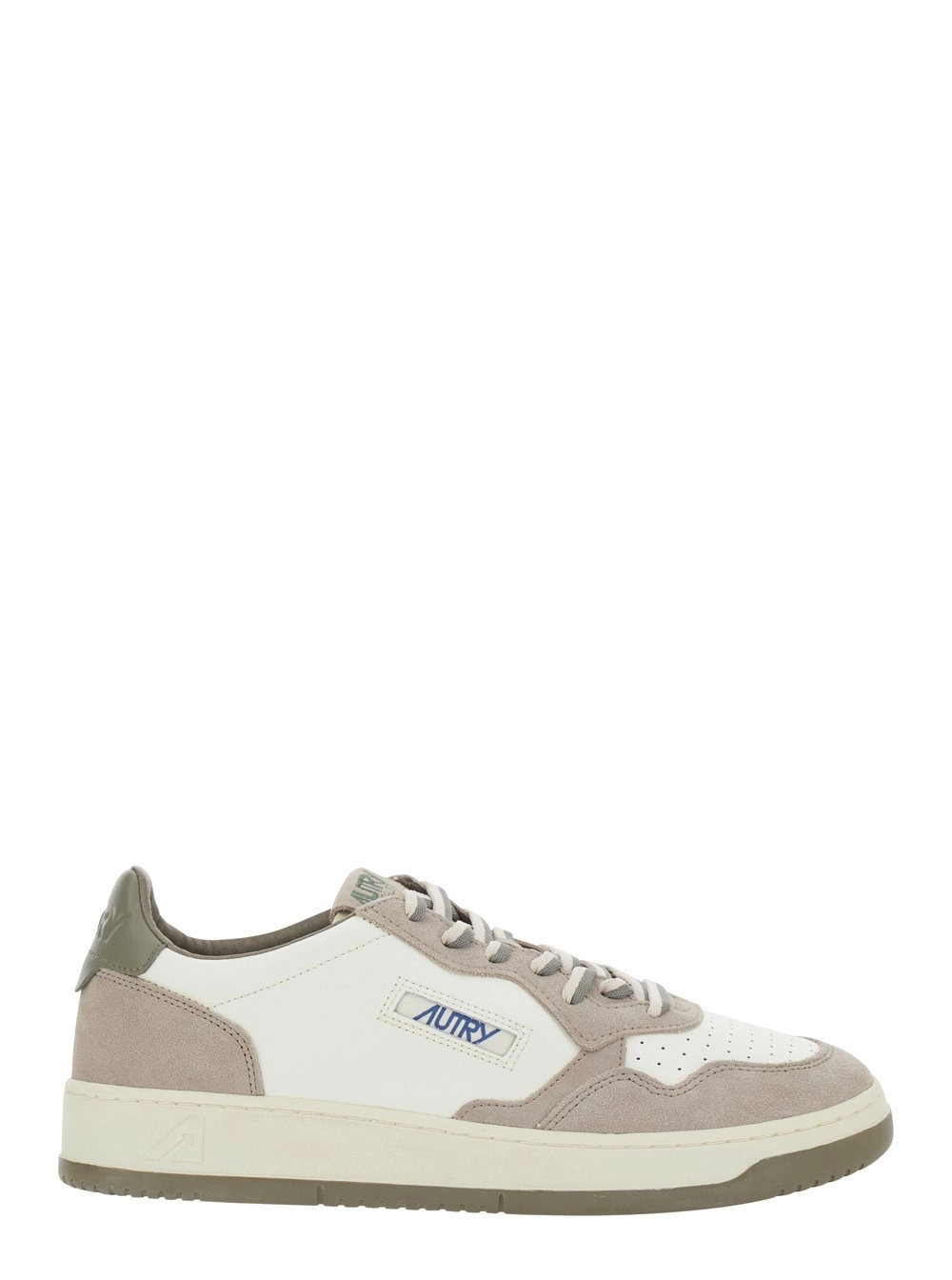 Autry Sneaker 'Medalist' Low Top con Patch Logo sulla Linguetta in Pelle Scamosciata Beige Uomo