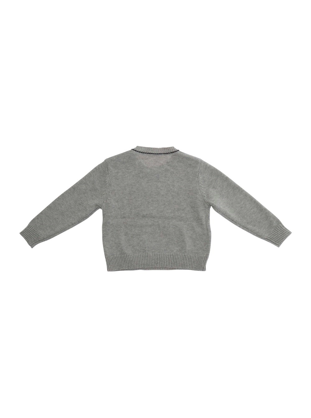 Marni kids Maglione girocollo con ricamo logo lettering in cotone grigio baby, view 2