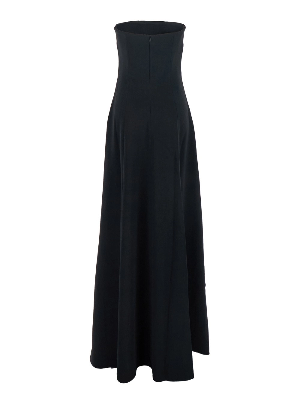 Solace london Abito Lungo 'Helena' con Spalle Scoperte e Orlo Svasato in Twill Nero Donna, view 2