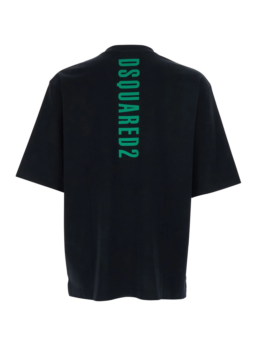 Dsquared2 T-Shirt con Logo Lettering sul Retro in Cotone Nera Uomo, view 2