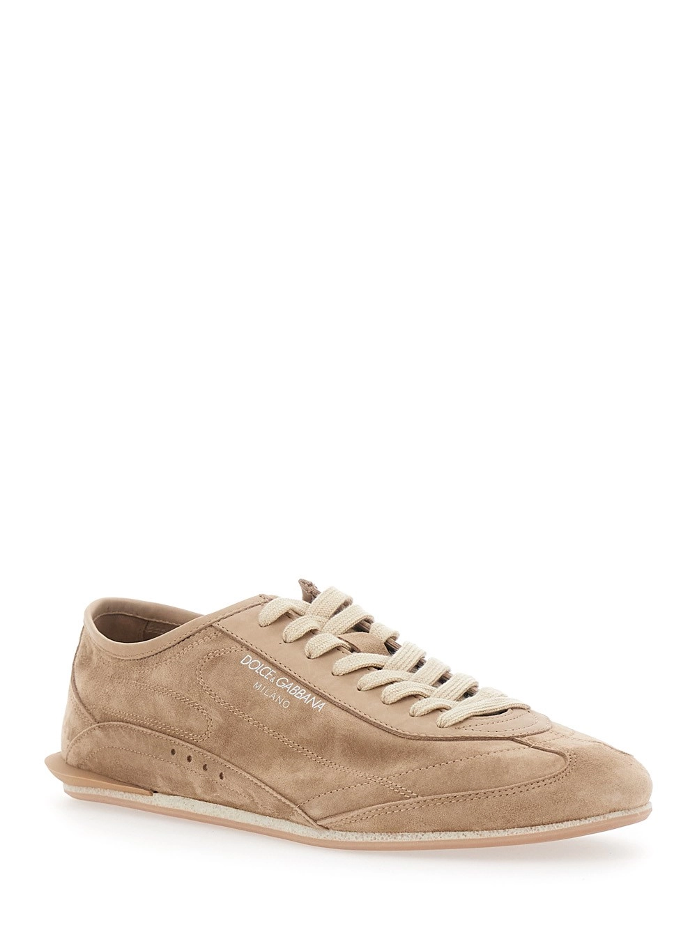 Dolce & Gabbana Sneakers 'Gimondi Plus' con logo lettering sul fronte in pelle scamosciata nere uomo, view 2