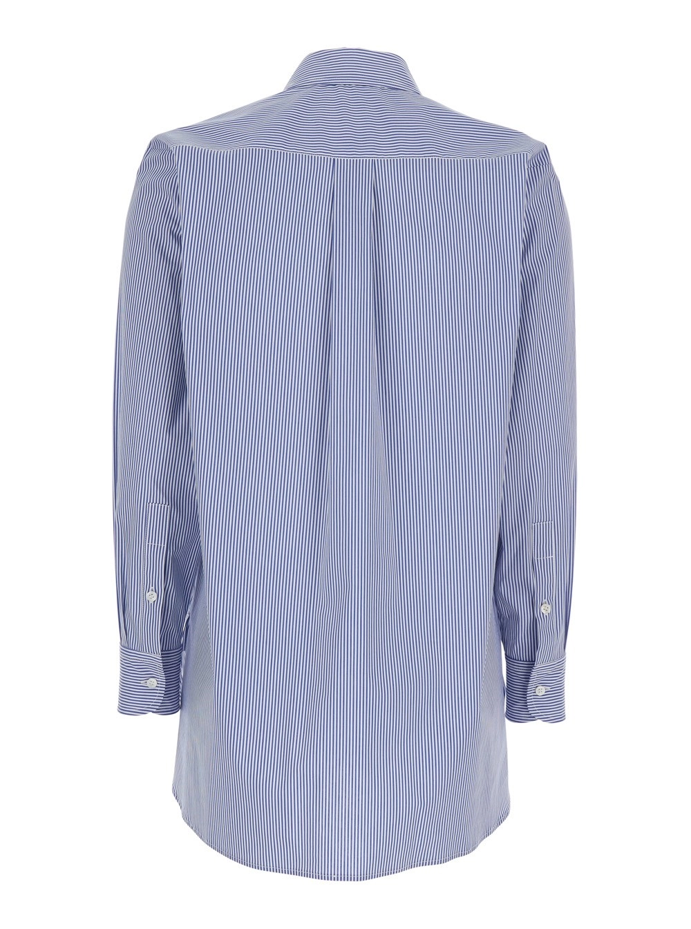 Leplain Camicia con motivo a righe e colletto classico in tessuto azzurra donna, view 2