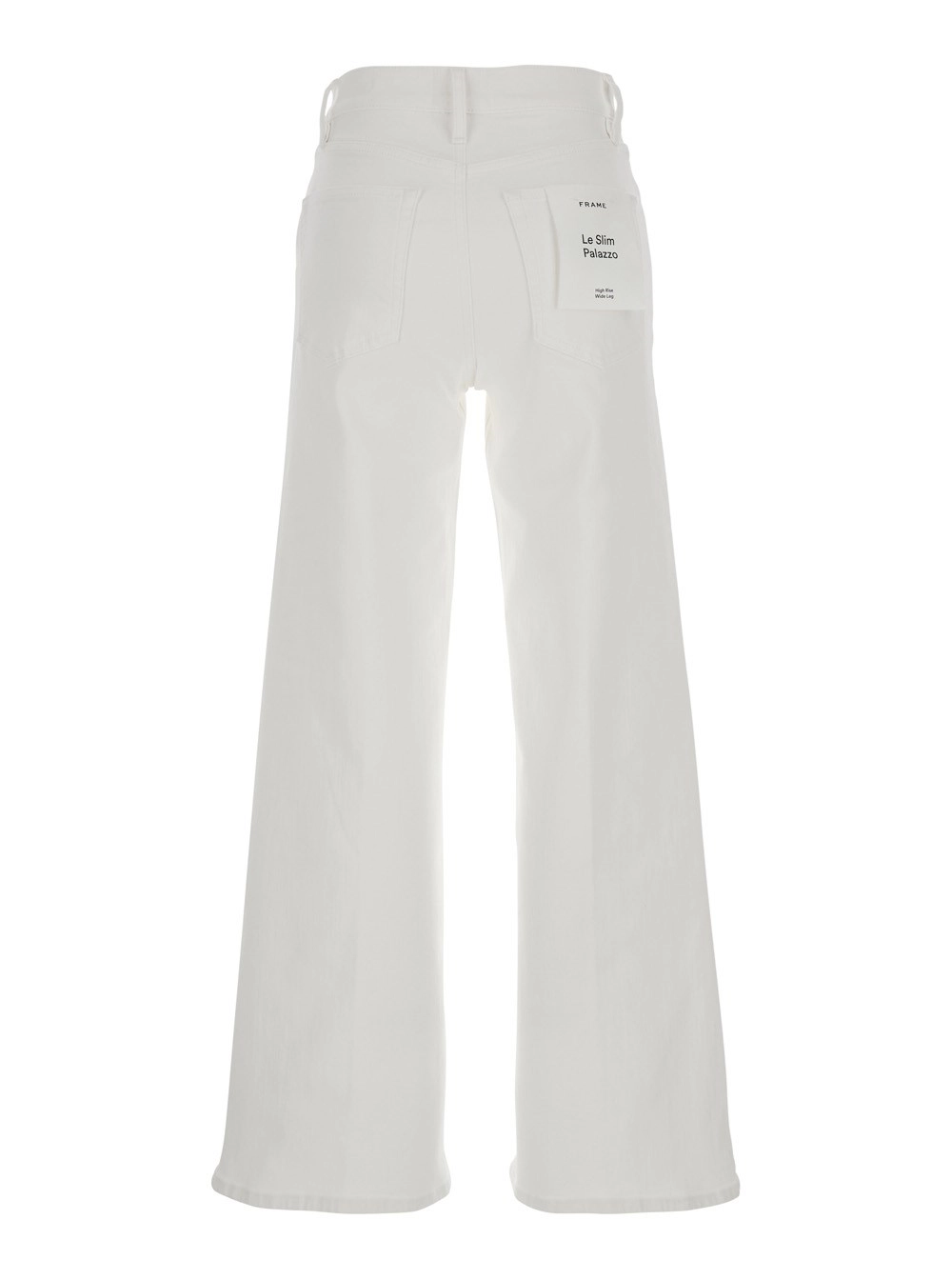 Frame Jeans 'Le Slim Palazzo' con Passanti per Cintura e Gamba Larga in Denim Bianco Donna, view 2