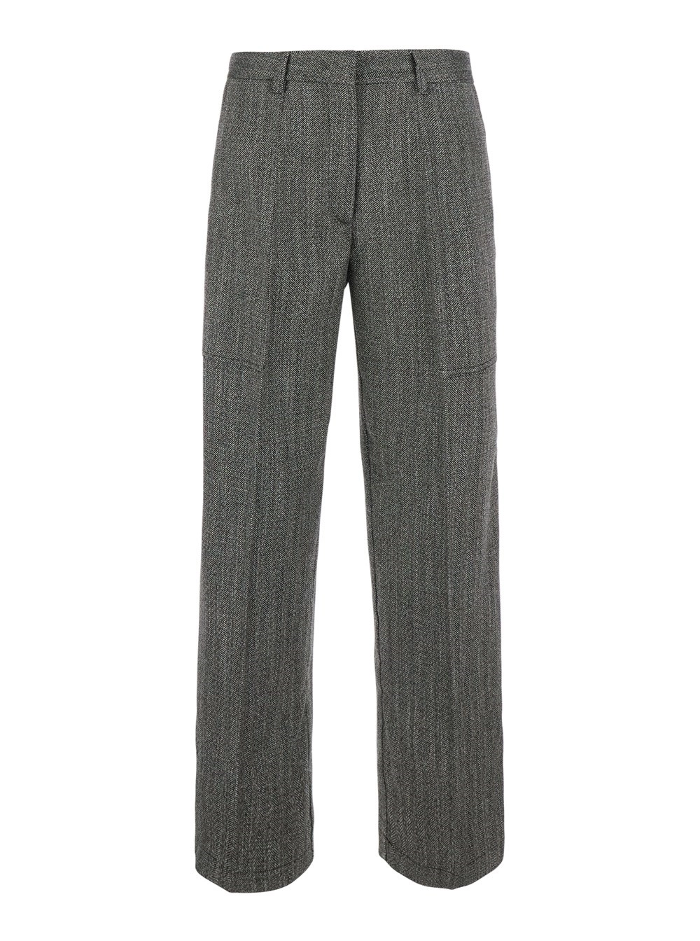 Forte_Forte Pantaloni con motivo Chevron in misto viscosa grigi donna
